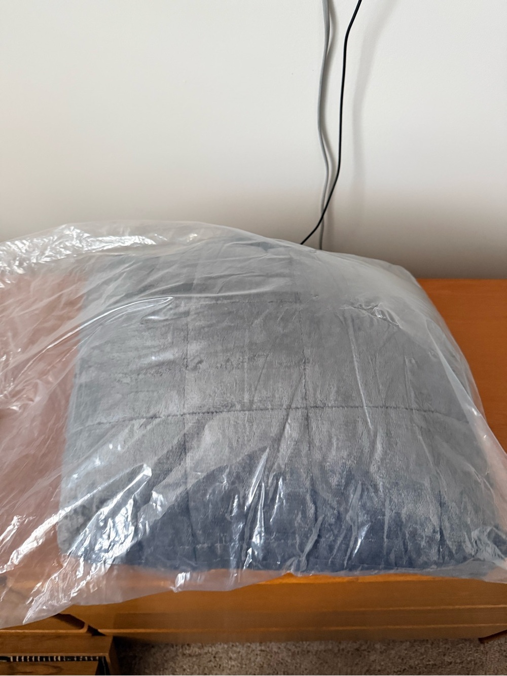 Plush Gray 15 lb. Weighted, Fleeced Blanket
